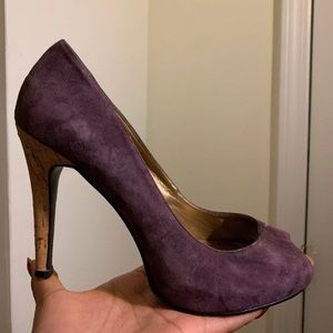 Guess purple suade heels size 6